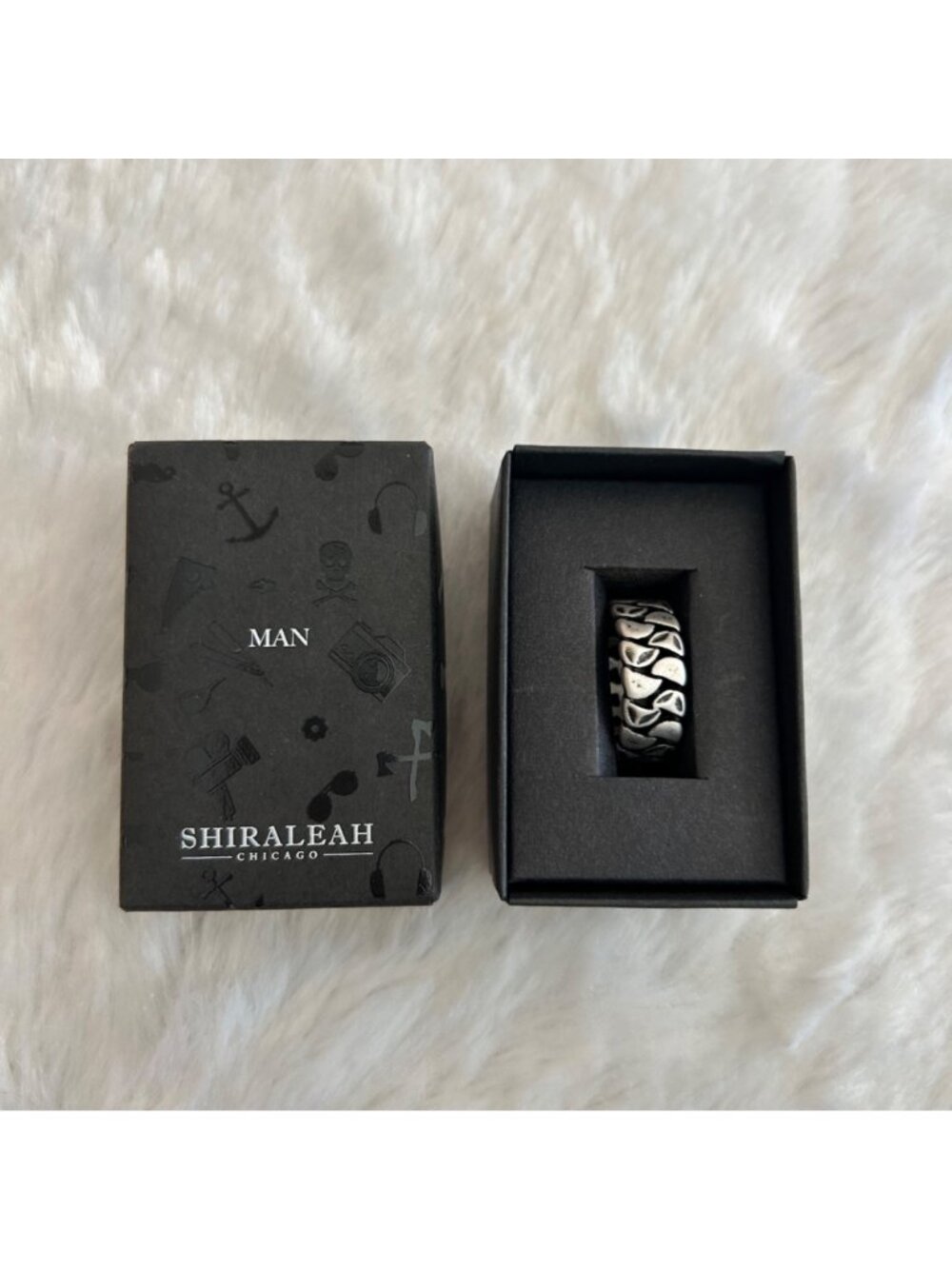 NIB‎ Anthropologie Jewelry Men's Ring Tire Mark Treads Biker Motorcycle Size 9